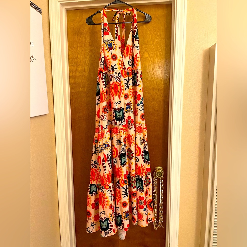 Fun colorful halter sundress!